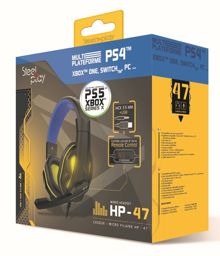 Steelplay HP47 Headset Wired Head-band Gaming Black, Yellow