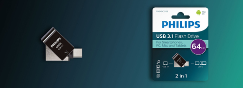 Philips FM64DC152B/00 USB flash drive 64 GB USB Type-C 3.2 Gen 1 (3.1 Gen 1) Black