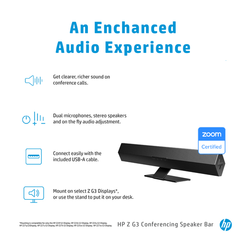 HP Z G3 Conferencing Speaker Bar