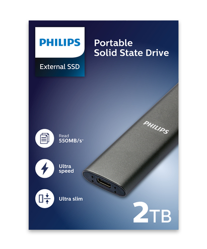 Philips FM02SS030P/00 external solid state drive 2 TB USB Type-C 3.2 Gen 1 (3.1 Gen 1) Grey