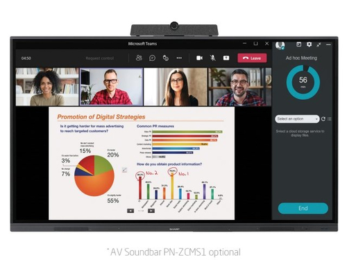 Sharp PN-L862B interactive whiteboard 2.18 m (86") 3840 x 2160 pixels Touchscreen Black
