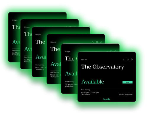 Humly Room Display - overvågning af møderumstilgængelighed - 802.11a/b/g/n, Bluetooth, NFC, RFID (pakke med 6)