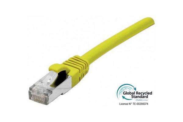 Cordon RJ45 CAT 6A S/FTP TPE écologique snagless jaune certifié GRS - 10 m
