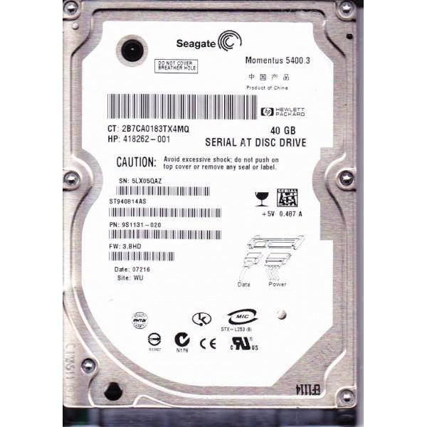 40GB 2.5IN SATA150 5400RPM HDD