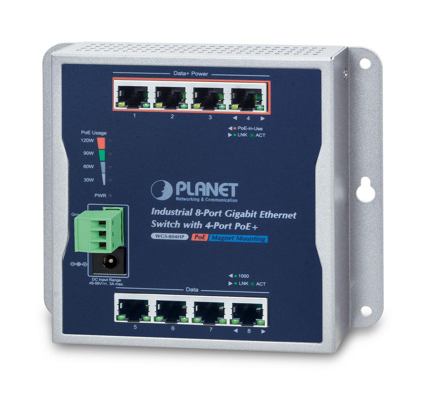 IP30 8-P Gigabit Wall-mount