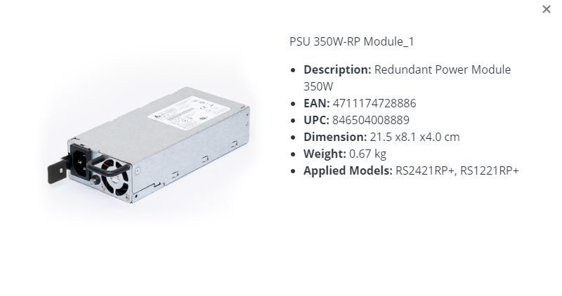 Redundant Power Module 350W - 