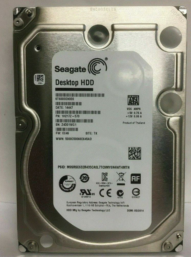 6TB Internal 3.5 Inch Hard 