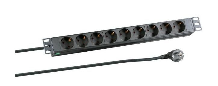 8-way Outlet strip,19" 3meter