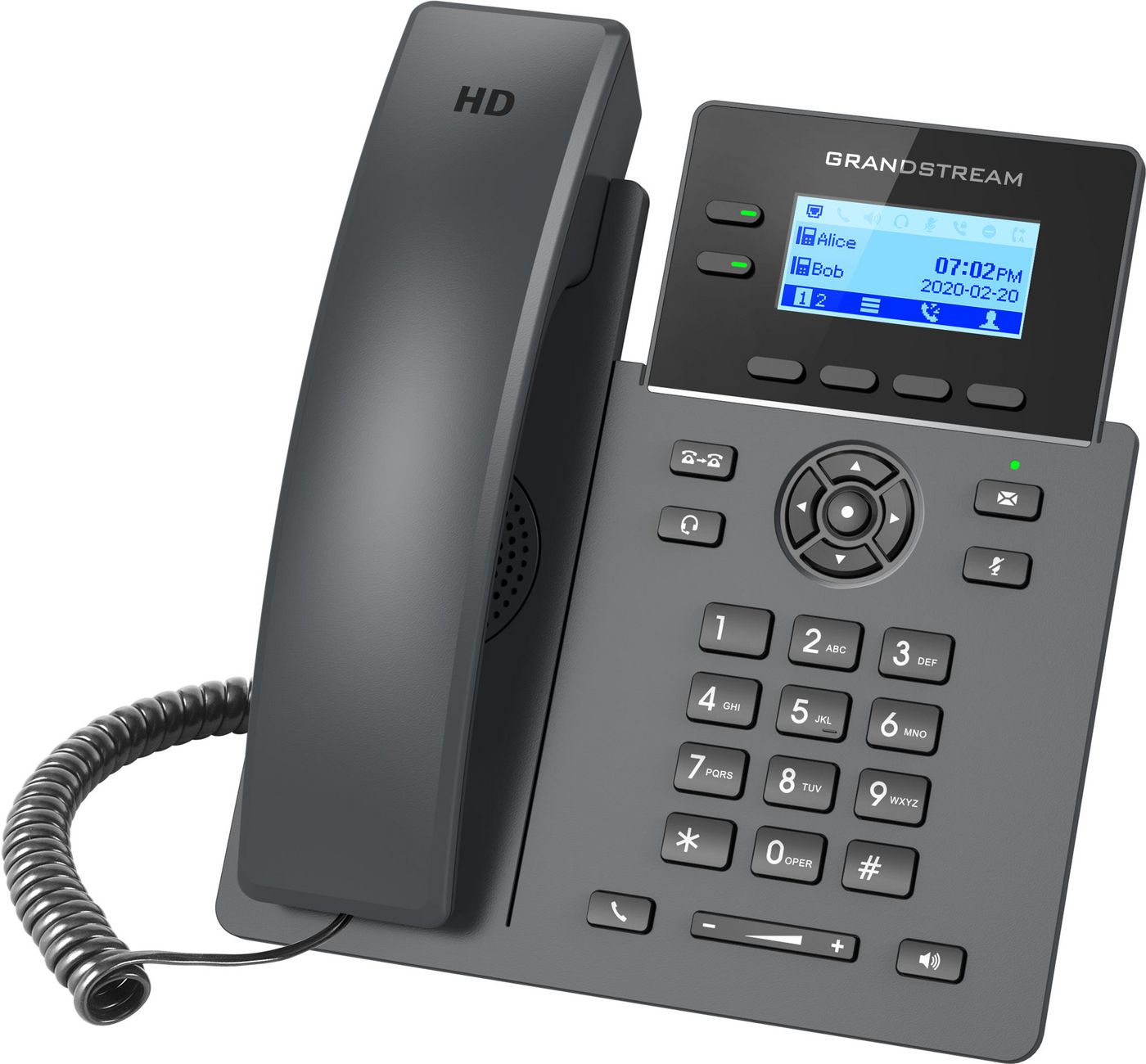 Ip Phone Black 2 Lines Lcd