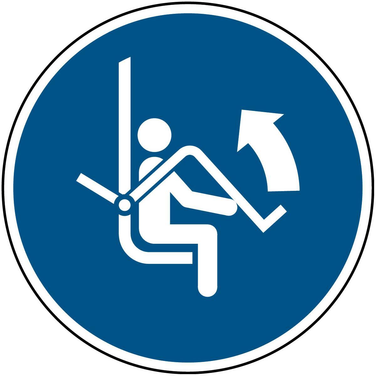 Open safety bar of chairlift 