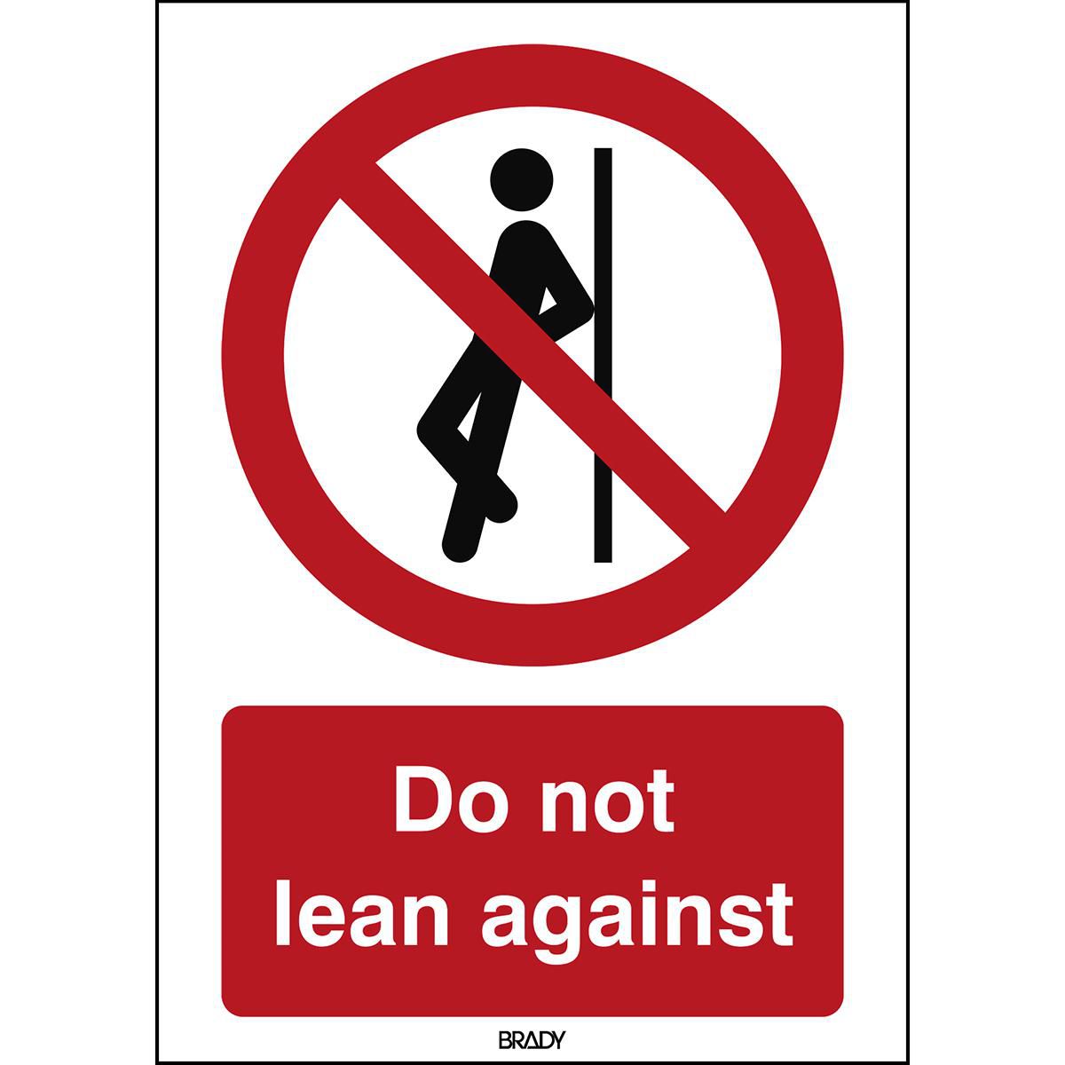ISO Safety Sign - No leaning 