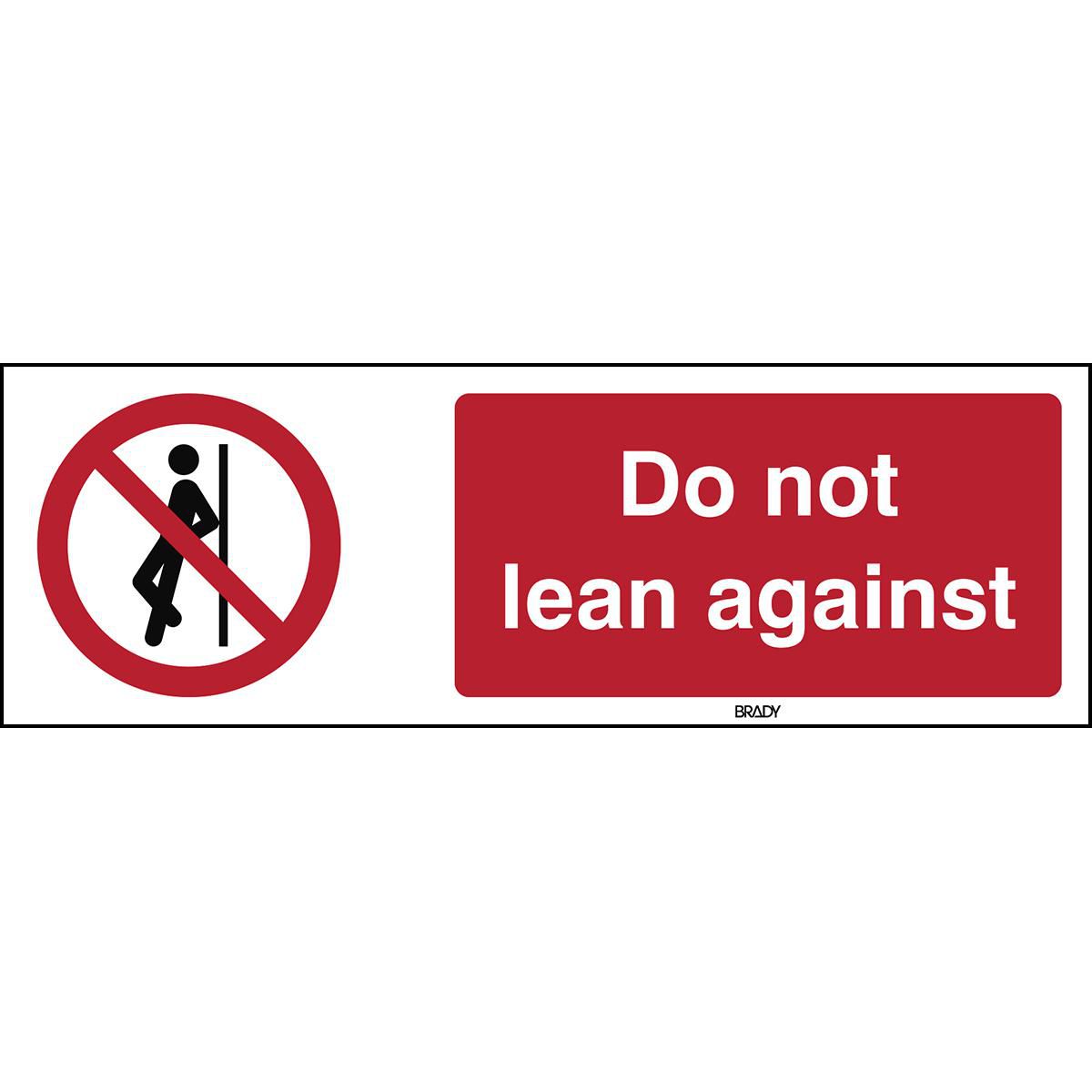 ISO Safety Sign - No leaning
