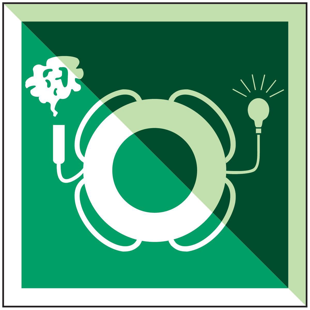 Lifebuoy with light and smoke 