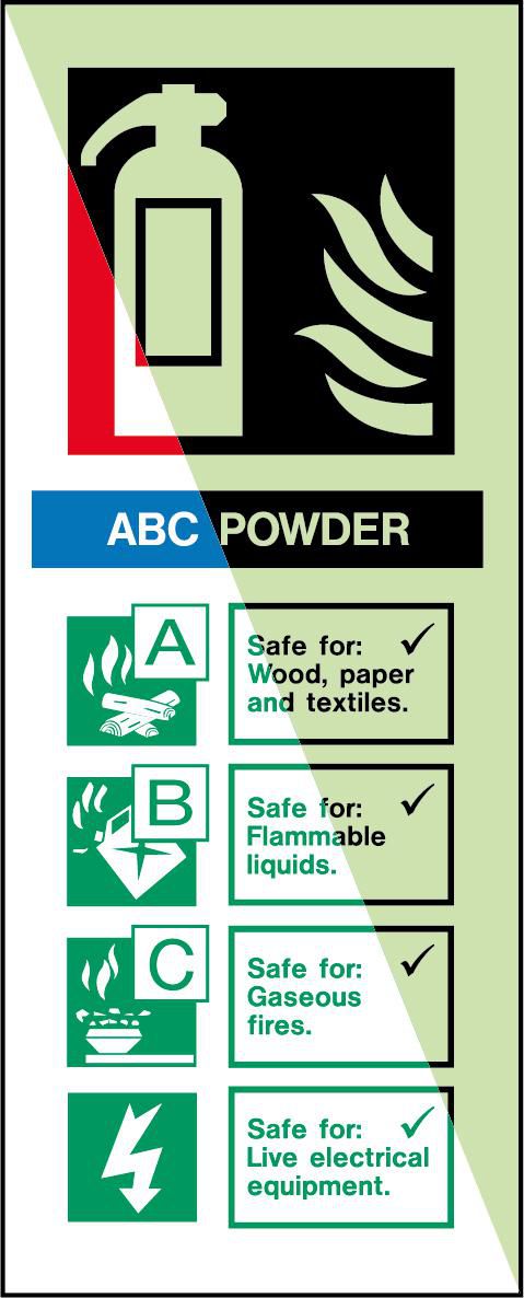 Glow-in-the-dark safety sign 