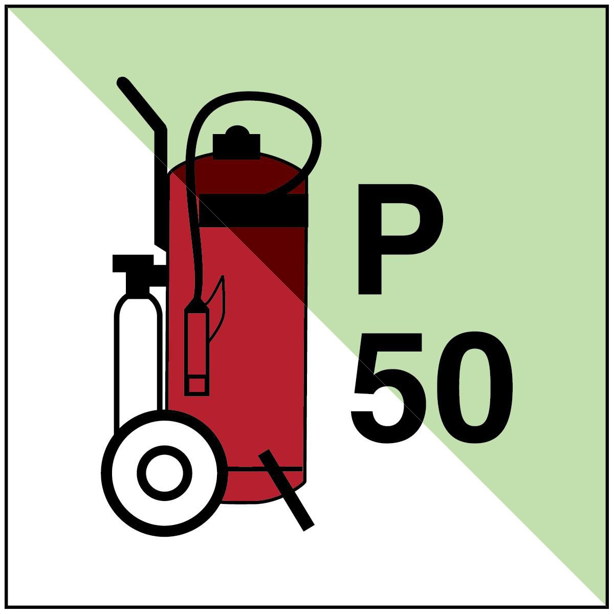 Wheeled fire extinguisher P50 