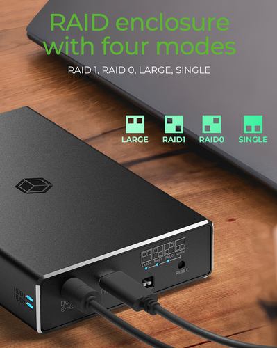 ICY BOX RAID enclosure for 2x HDD/SSD USB 3.2 Gen 2 Type-C® / Type-A interface