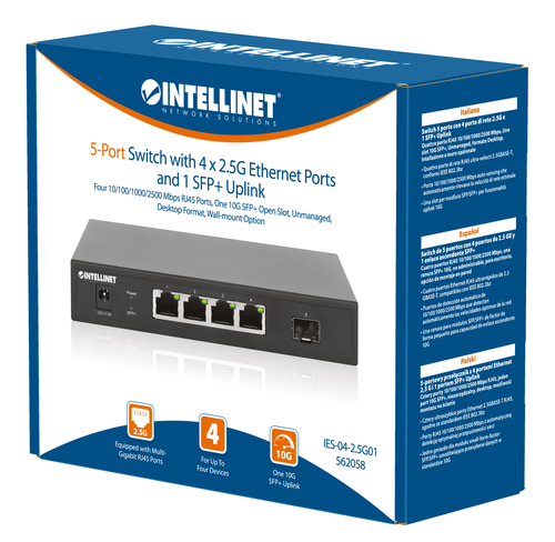 Intellinet 5 Port Switch 4 x 2.5G Ethernet-Ports and 1 SFP+ Uplink