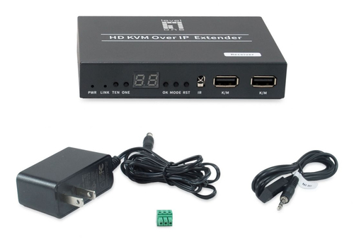 LevelOne HVE-6701R AV extender AV receiver Black