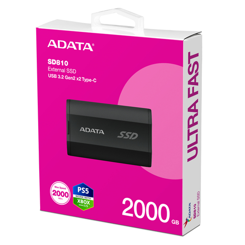 ADATA SD810 2 TB USB Type-C USB 3.2 Gen 2x2 Black