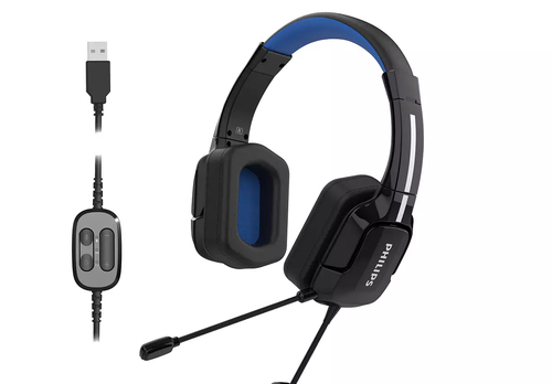 Philips 4000 series TAGH401BL/00 headphones/headset Wired Head-band Gaming USB Type-A Black