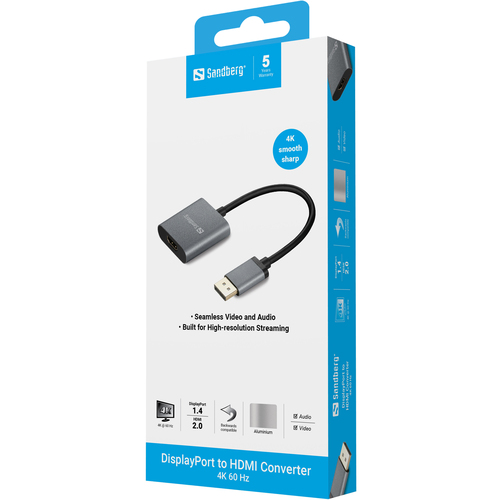 Sandberg DisplayPort 1.4 to HDMI 2.0 4K Adapter