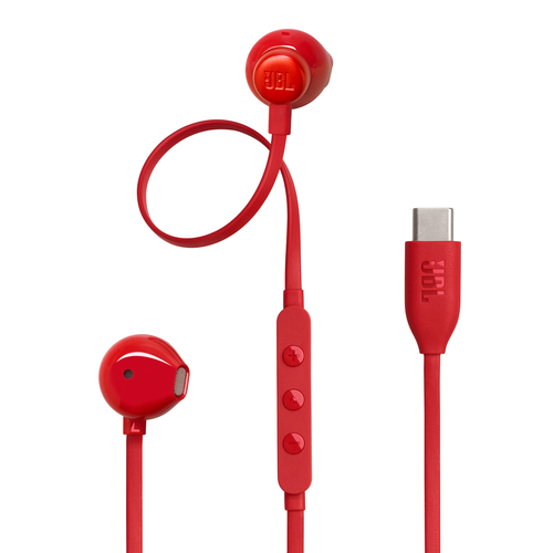 JBL Tune 305C Headset Wired In-ear Calls/Music USB Type-C Red