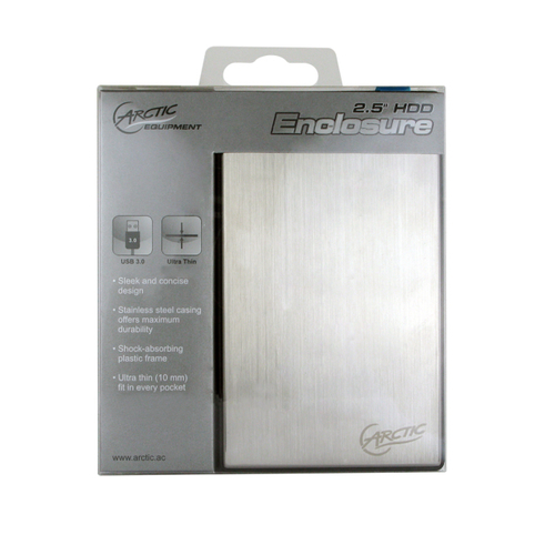 ARCTIC 2,5" HDD Enclosure - Ultra Slim External Hard Drive Case USB 3.0
